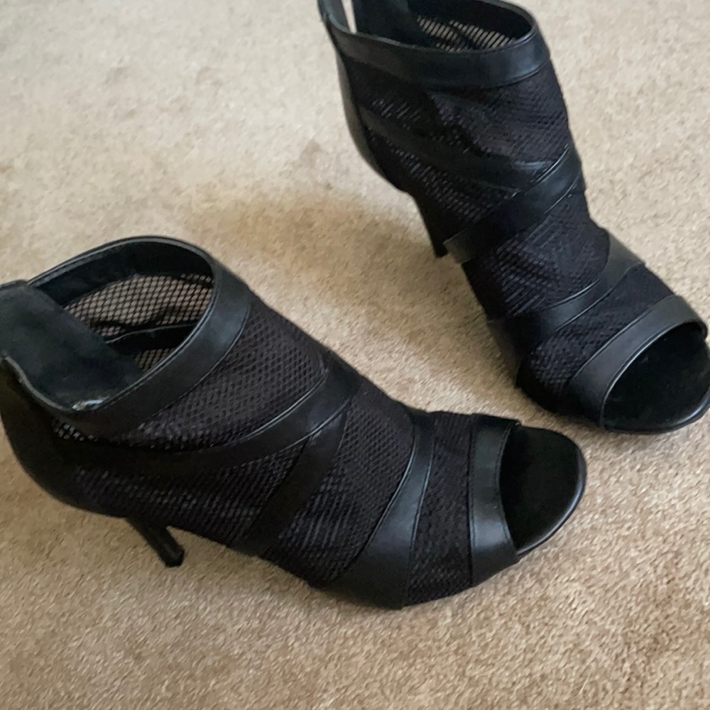 See through black heels
